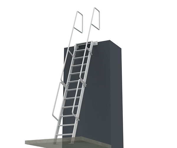 70° Extended handrail ships ladder