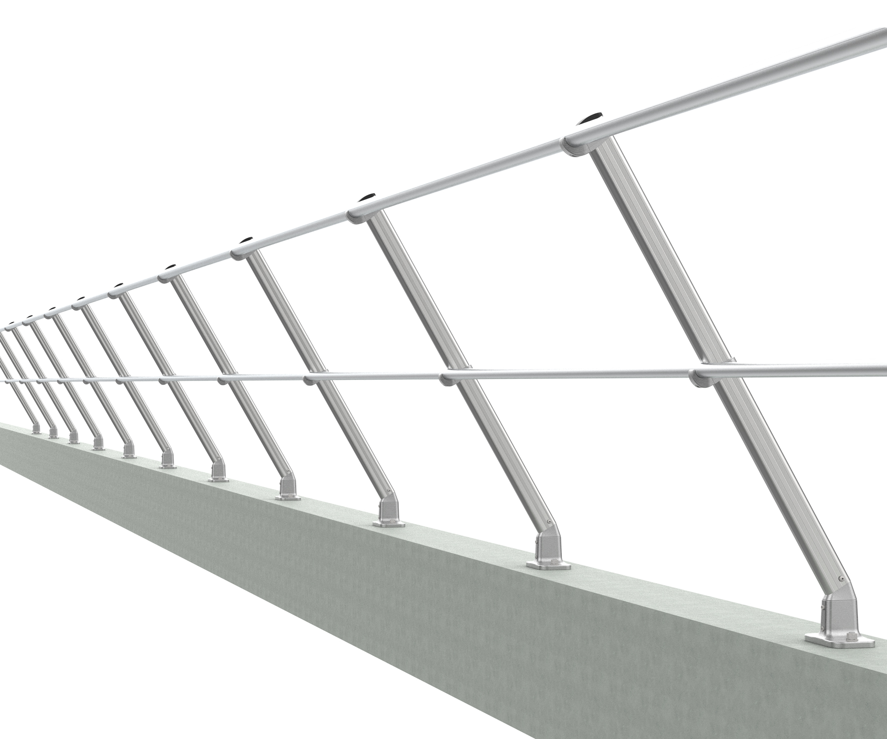 INCLINED Parapet guardrail system